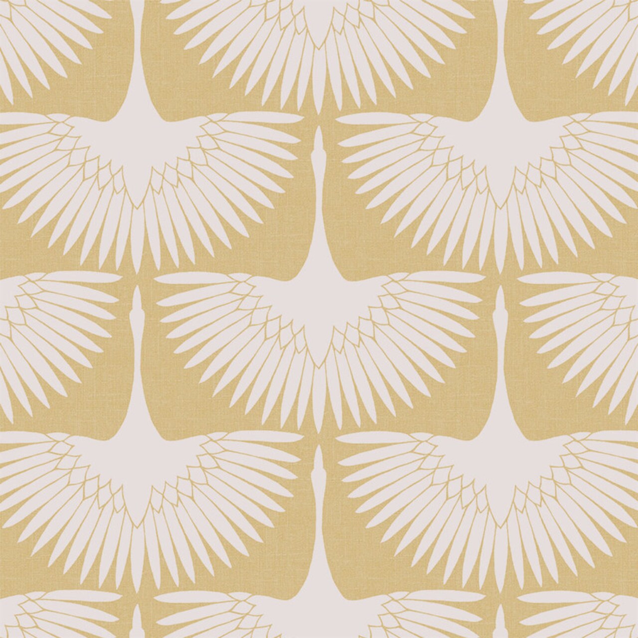Tempaper Feather Flock by Genevieve Gorder Peel and Stick Wallpaper Golden Hour Yellow